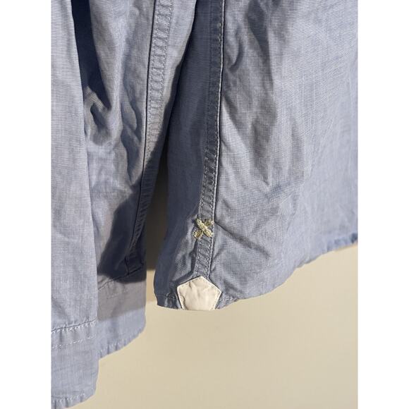 Alex Mill Long Sleeve Button Up Shirt Men’s L Blue White Striped Cotton Preppy - Picture 4 of 8